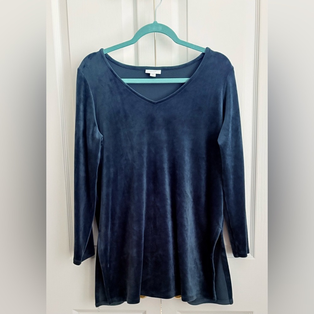J Jill Women’s Tunic, “Ocean”, velour, size medium petite